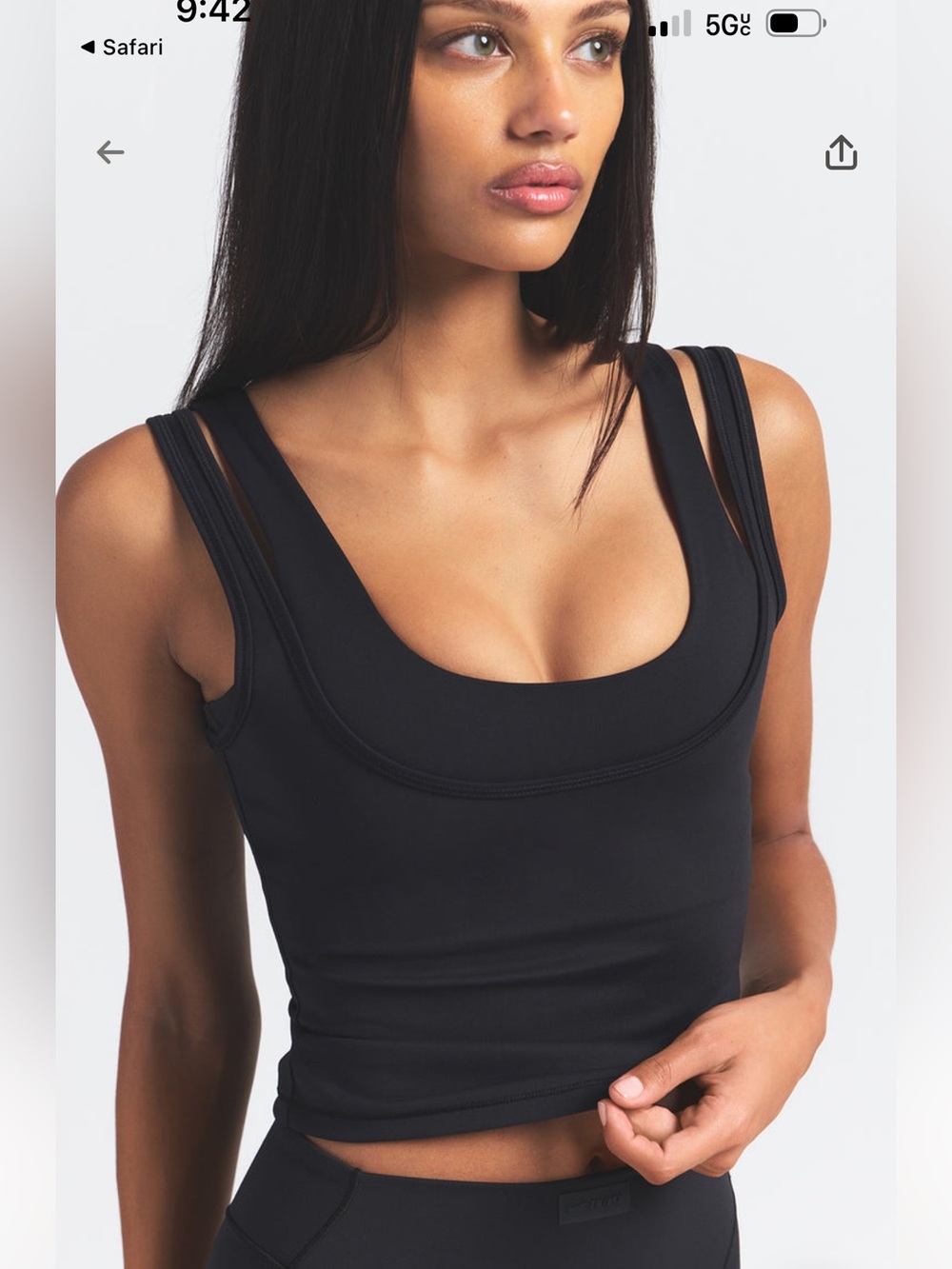 NikeSKIMS NWT Double Strap Scoop Tank - Obsidian